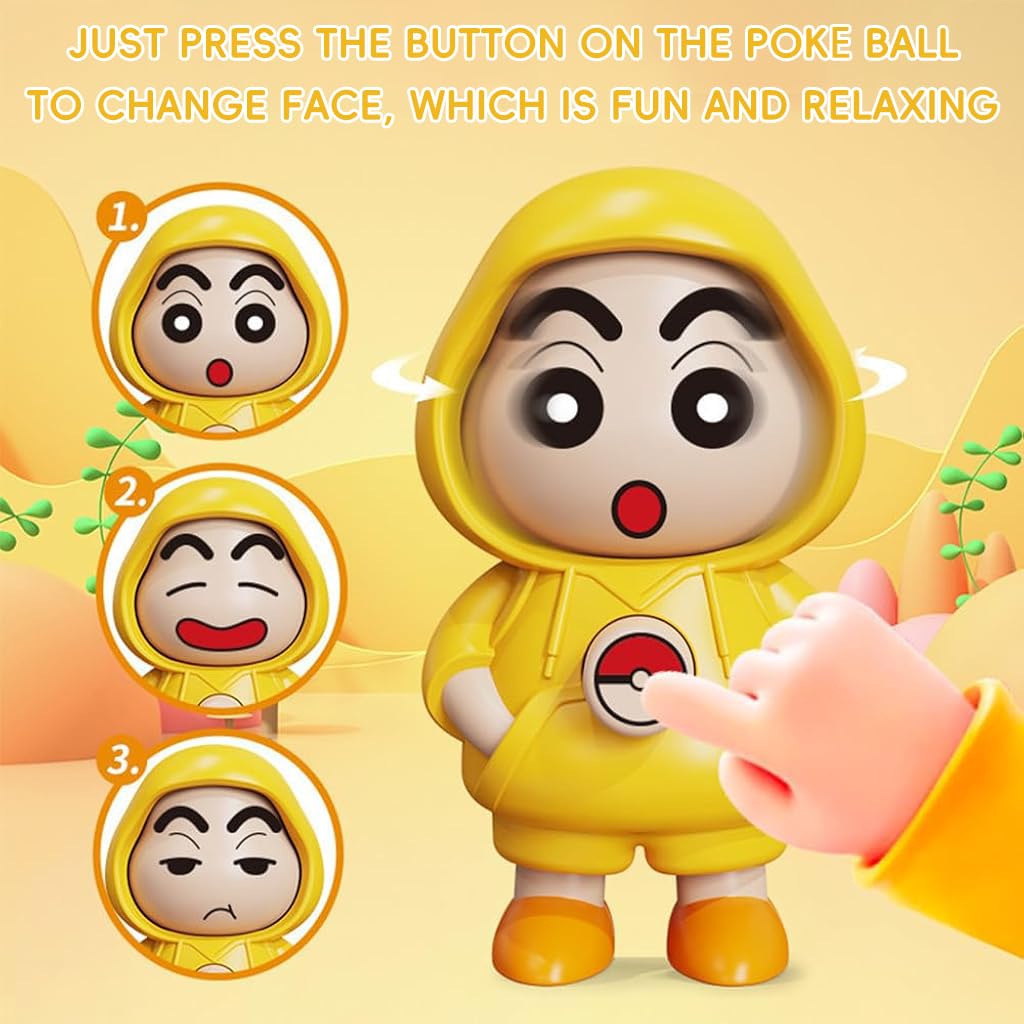 ZIBUYU® Kawaii Keychain Charm Bag Charm Cartoon Crayon Shin-chan Action Figure with Lobster Keyring Fun Variable Changing Face Expression Crayon Shin-chan Charm Gift