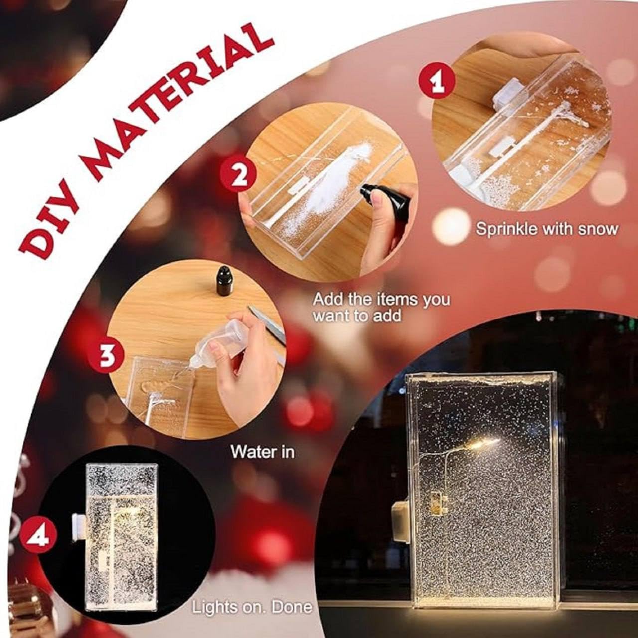 DZOPE Snowfall Lamp - Handmade DIY Snow Scenery Night Light with Snowflake Design, Christmas Winter Decor, DIY Kit Included, Ideal for Street Light Snow Globe, Elegant Snow Lamp for Home & Kids
