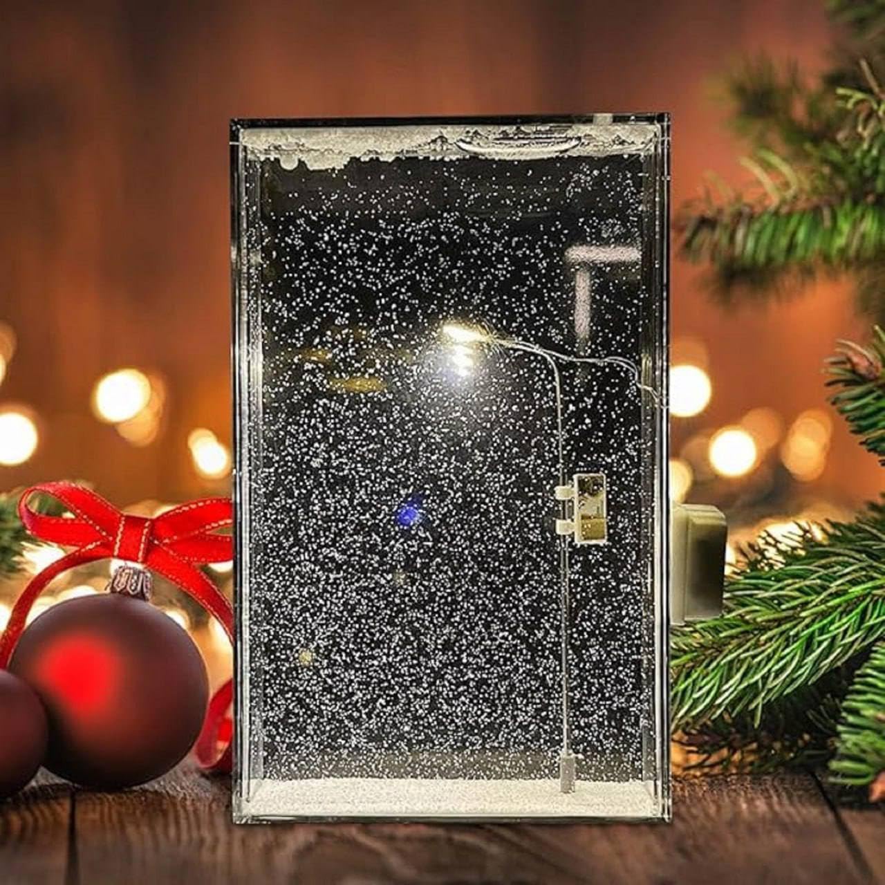 DZOPE Snowfall Lamp - Handmade DIY Snow Scenery Night Light with Snowflake Design, Christmas Winter Decor, DIY Kit Included, Ideal for Street Light Snow Globe, Elegant Snow Lamp for Home & Kids