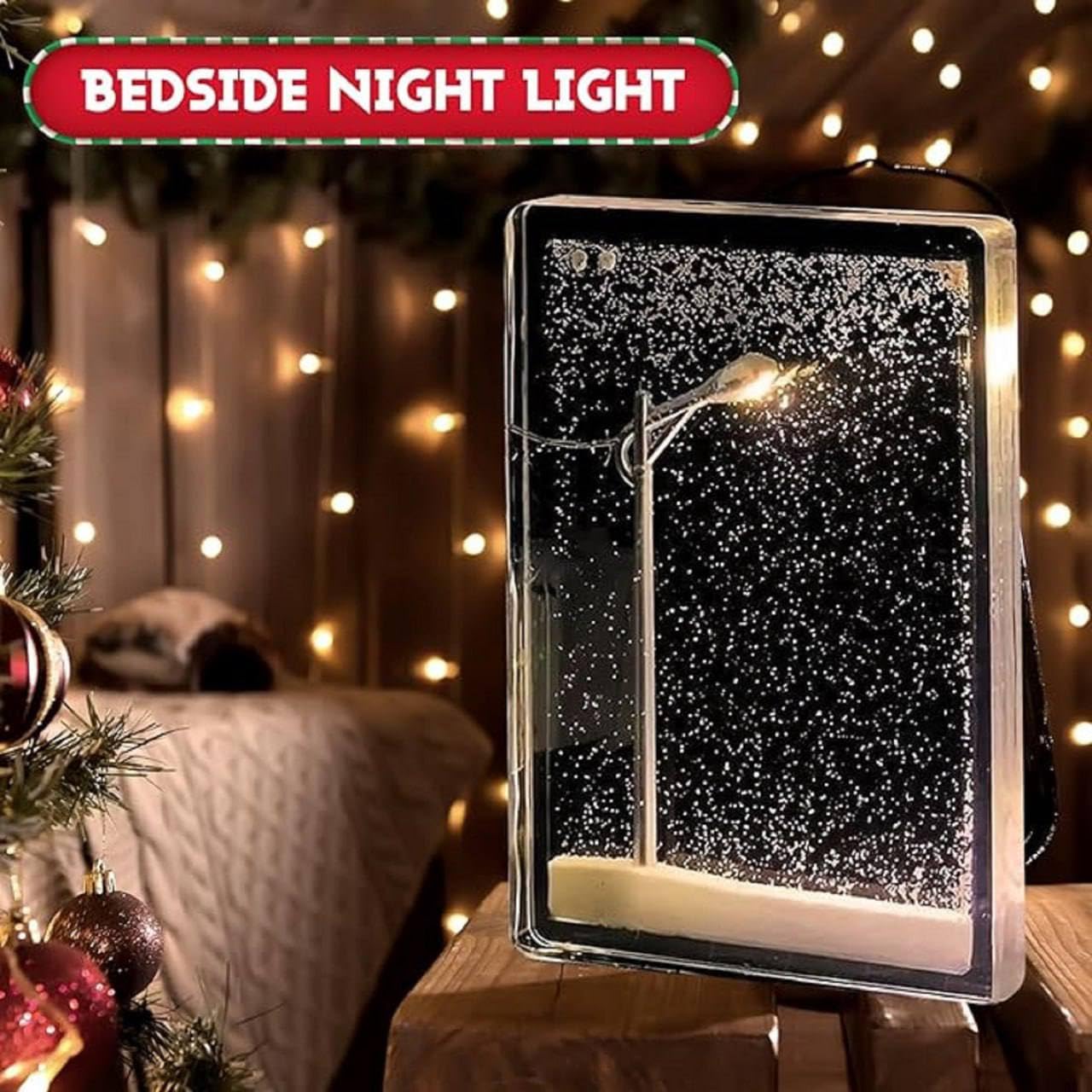 DZOPE Snowfall Lamp - Handmade DIY Snow Scenery Night Light with Snowflake Design, Christmas Winter Decor, DIY Kit Included, Ideal for Street Light Snow Globe, Elegant Snow Lamp for Home & Kids