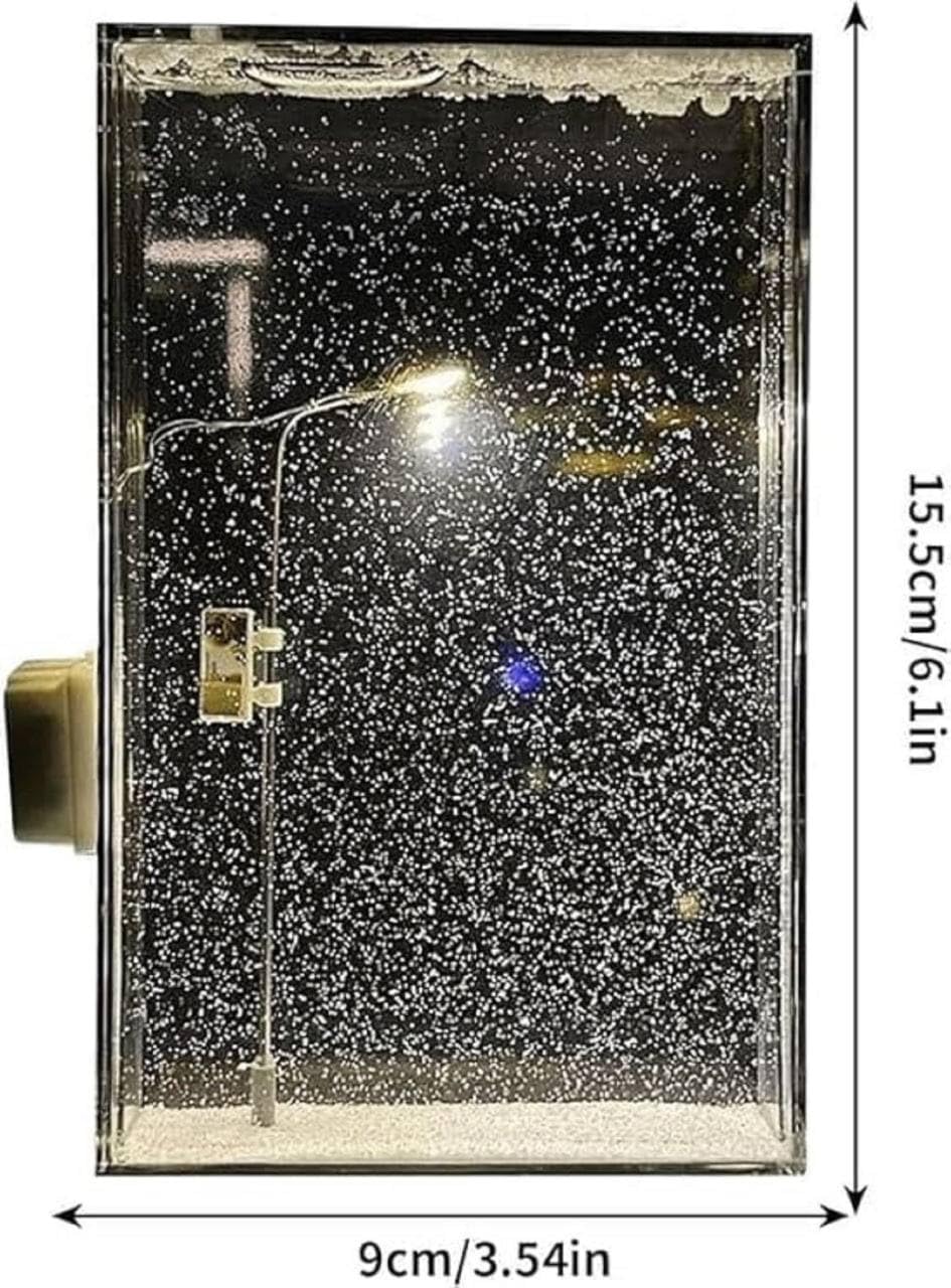 DZOPE Snowfall Lamp - Handmade DIY Snow Scenery Night Light with Snowflake Design, Christmas Winter Decor, DIY Kit Included, Ideal for Street Light Snow Globe, Elegant Snow Lamp for Home & Kids